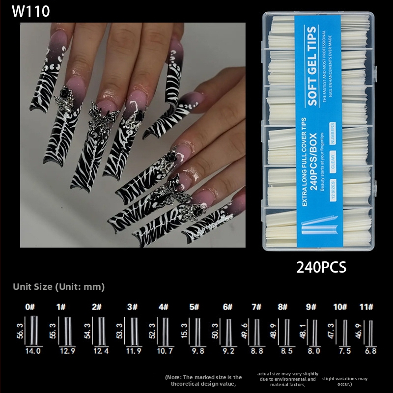 Nagu galiņi - Īpaši gari, Balerīnas forma, Pilns pārklājums, ABS materiāls, 240 gab. kastē