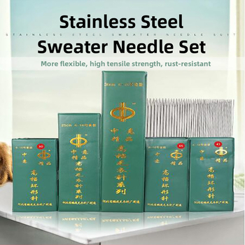 Set igala za pletenje: nehrđajući čelik, kružne igle, duge i ravne igle, kompletan skup alata