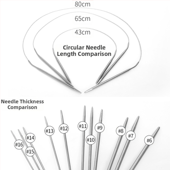 Set igala za pletenje: nehrđajući čelik, kružne igle, duge i ravne igle, kompletan skup alata