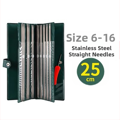 Set igala za pletenje: nehrđajući čelik, kružne igle, duge i ravne igle, kompletan skup alata