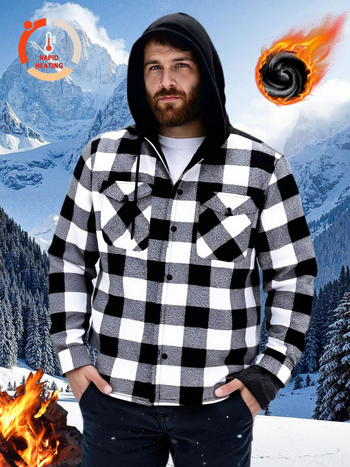 Πουκάμισο φλανελ με καρό, τετράγωνο γιακά, μακριά μανίκια, εφαρμοστή γραμμή