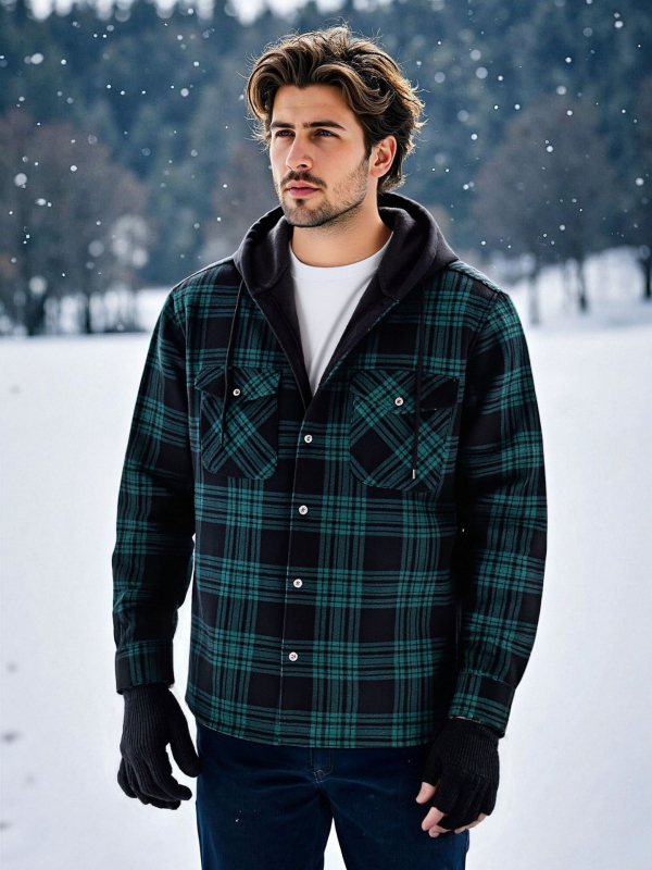 Flaneles krekls ar rūtainu rakstu, kvadrātveida apkakle, garas piedurknes, pieguļoša silueta