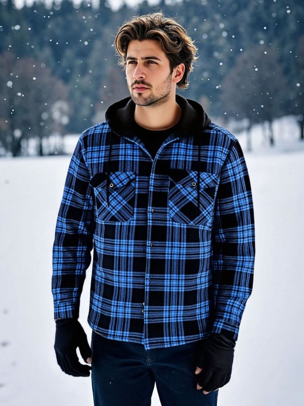 Flaneles krekls ar rūtainu rakstu, kvadrātveida apkakle, garas piedurknes, pieguļoša silueta