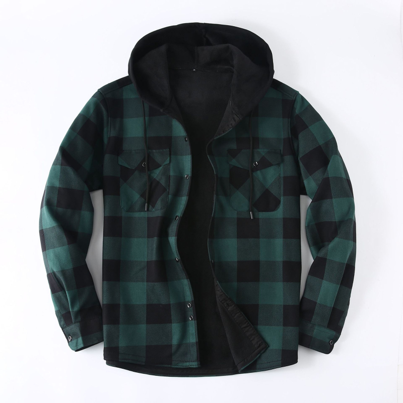 Flaneles krekls ar rūtainu rakstu, kvadrātveida apkakle, garas piedurknes, pieguļoša silueta