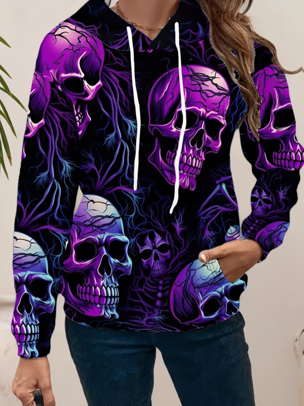 Ženski pulover s kapuljom, 3D otisak životinja, širok kroj, poliester smjesa, proljeće 2025