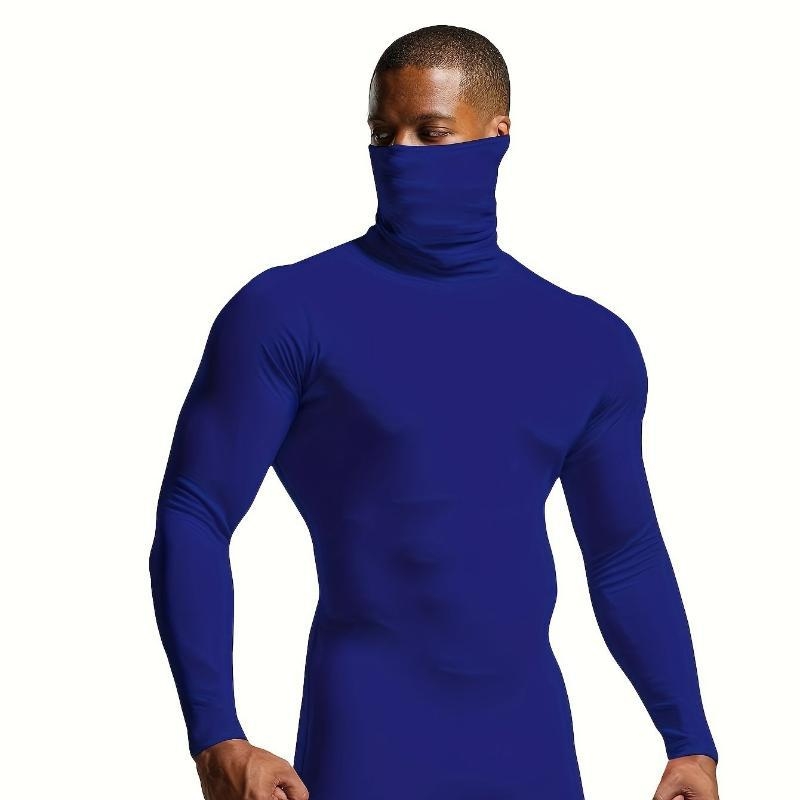 Ανδρικό Slim-Fit Πλεκτό Πουλόβερ με Ζιβάγκο, Ακρυλικό με Mitsubishi Meryl, Ultra-Παχύ, Θερμό