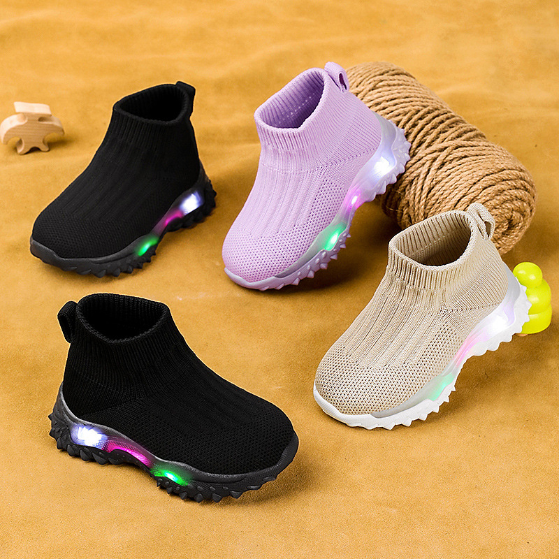 Dječje Fly-Knit tenisice, prozračne i lagane, slip-on dizajn, protuklizne, otporne na habanje, amortizacija udara, gornji dio od tkanine, potplat TPU, za sve sezone, unisex, jednobojne, uzrast 4–12 godina