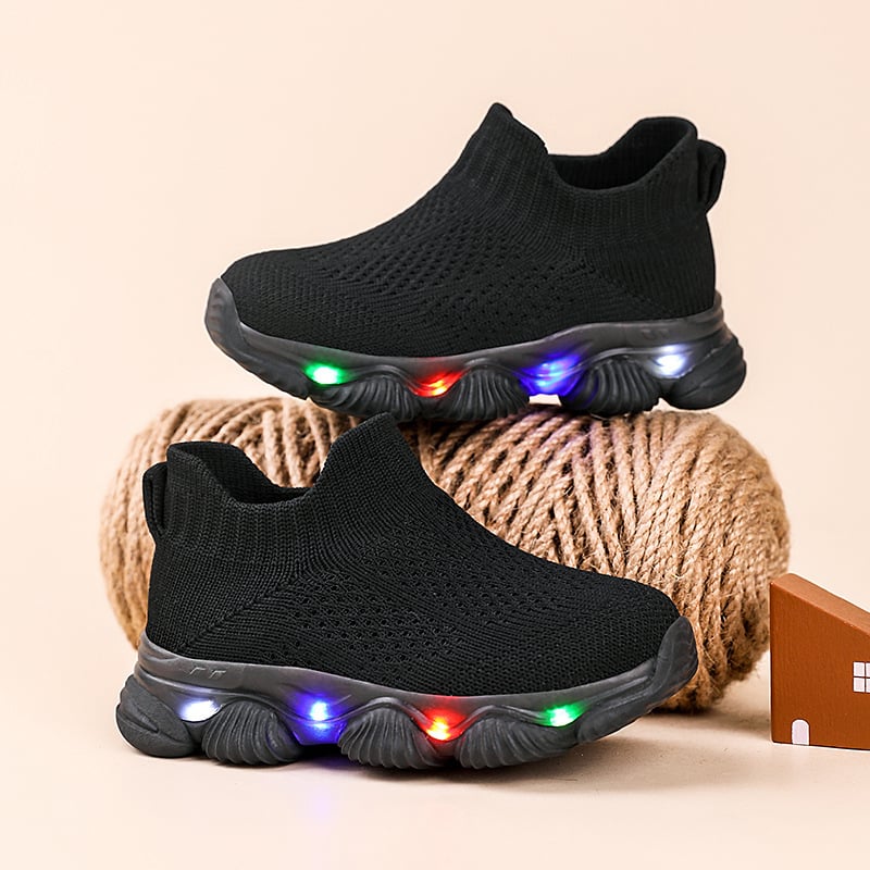 Dječje Fly-Knit tenisice, prozračne i lagane, slip-on dizajn, protuklizne, otporne na habanje, amortizacija udara, gornji dio od tkanine, potplat TPU, za sve sezone, unisex, jednobojne, uzrast 4–12 godina