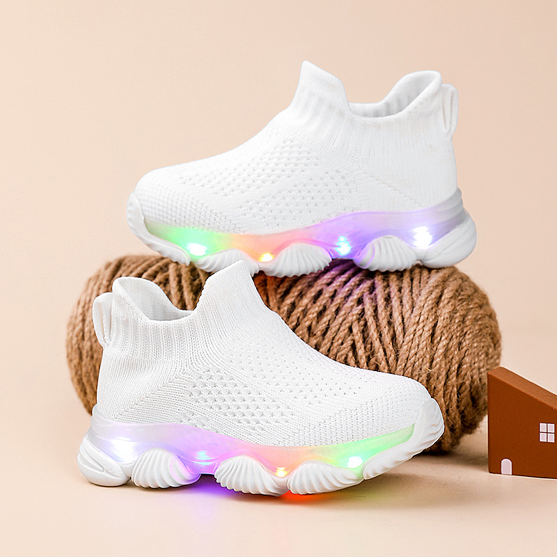 Dječje Fly-Knit tenisice, prozračne i lagane, slip-on dizajn, protuklizne, otporne na habanje, amortizacija udara, gornji dio od tkanine, potplat TPU, za sve sezone, unisex, jednobojne, uzrast 4–12 godina