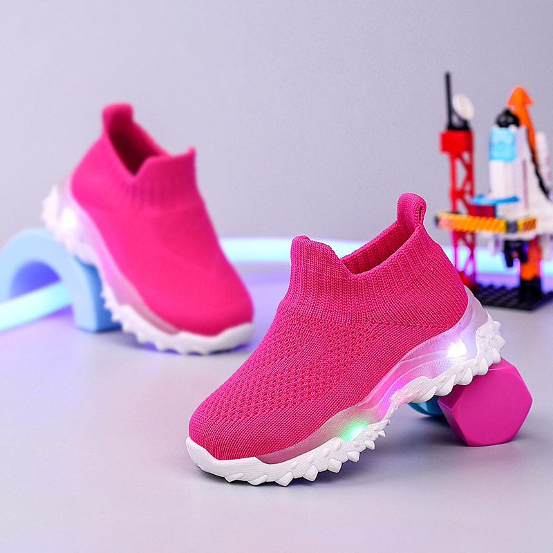 Dječje Fly-Knit tenisice, prozračne i lagane, slip-on dizajn, protuklizne, otporne na habanje, amortizacija udara, gornji dio od tkanine, potplat TPU, za sve sezone, unisex, jednobojne, uzrast 4–12 godina