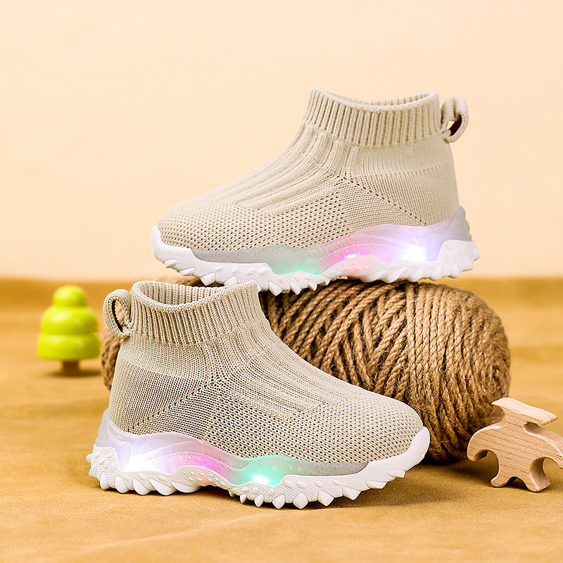 Dječje Fly-Knit tenisice, prozračne i lagane, slip-on dizajn, protuklizne, otporne na habanje, amortizacija udara, gornji dio od tkanine, potplat TPU, za sve sezone, unisex, jednobojne, uzrast 4–12 godina