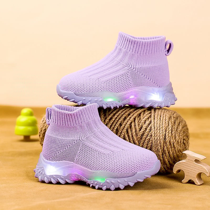 Dječje Fly-Knit tenisice, prozračne i lagane, slip-on dizajn, protuklizne, otporne na habanje, amortizacija udara, gornji dio od tkanine, potplat TPU, za sve sezone, unisex, jednobojne, uzrast 4–12 godina