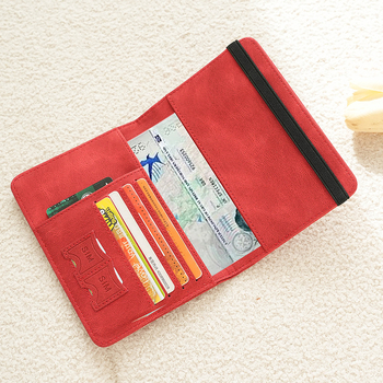 Θήκη PU δέρμα για διαβατήριο και ταυτότητα, πορτοφόλι με διπλό διαμερισμό, μοτίβο γραμμάτων, ανθεκτικό στη φθορά, κάτοχος διαβατηρίου/πιστοποιητικών