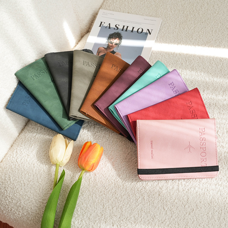 Θήκη PU δέρμα για διαβατήριο και ταυτότητα, πορτοφόλι με διπλό διαμερισμό, μοτίβο γραμμάτων, ανθεκτικό στη φθορά, κάτοχος διαβατηρίου/πιστοποιητικών