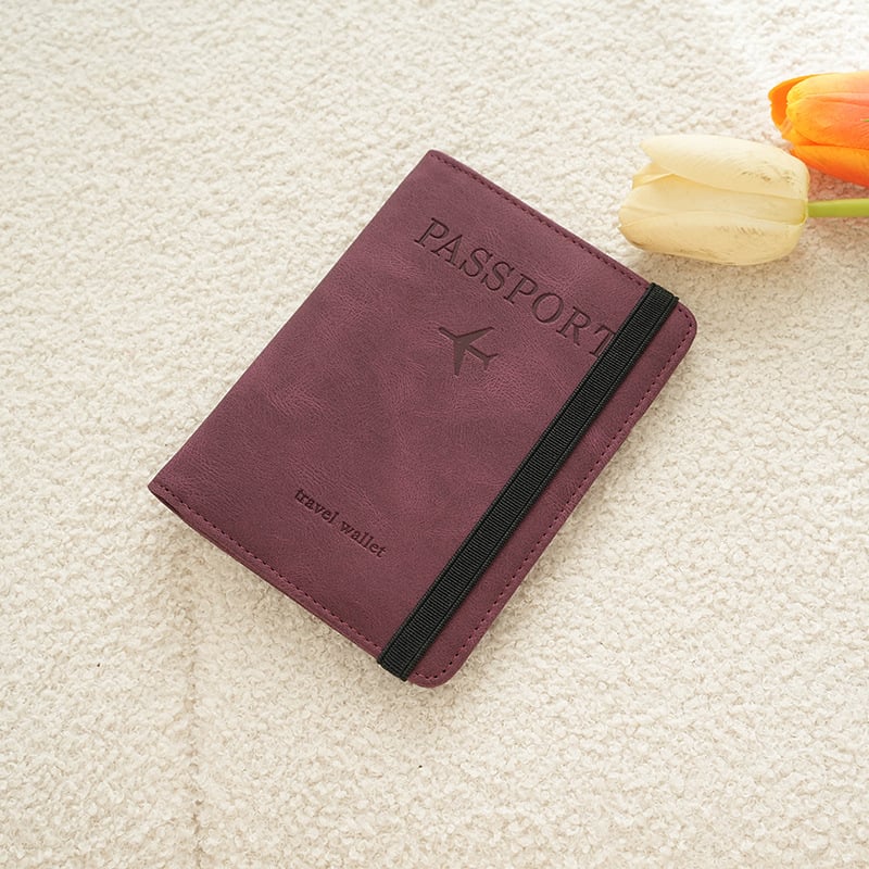 Θήκη PU δέρμα για διαβατήριο και ταυτότητα, πορτοφόλι με διπλό διαμερισμό, μοτίβο γραμμάτων, ανθεκτικό στη φθορά, κάτοχος διαβατηρίου/πιστοποιητικών