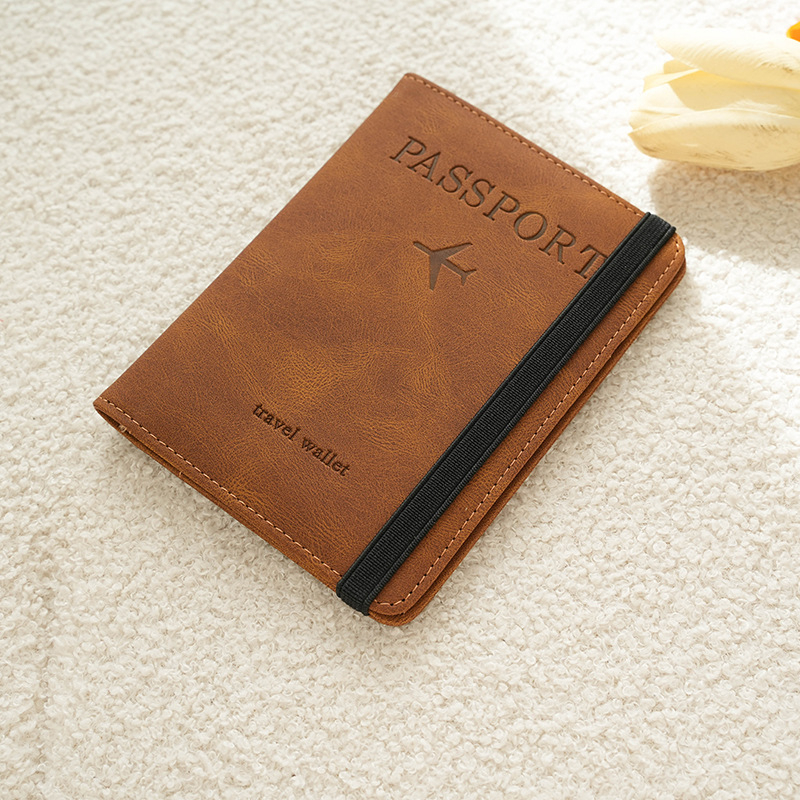 Θήκη PU δέρμα για διαβατήριο και ταυτότητα, πορτοφόλι με διπλό διαμερισμό, μοτίβο γραμμάτων, ανθεκτικό στη φθορά, κάτοχος διαβατηρίου/πιστοποιητικών