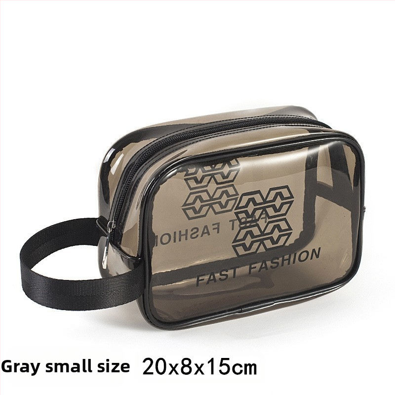 Τσαντάκι μακιγιάζ PU τετραγωνικού σχήματος, διάφανο με οργανωτή για ταξίδια