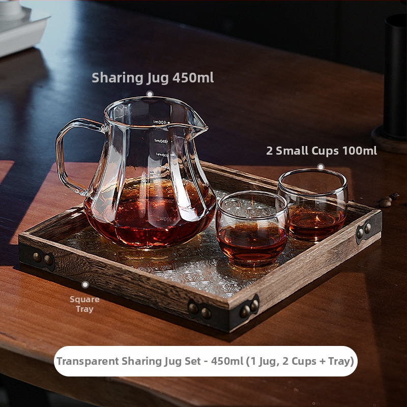 Bincoo Γυάλινο σετ καφέ για κοινή παρασκευή με φλυτζάνι γευσιγνωσίας και φίλτρο – μοντέρνο μινιμαλιστικό στυλ, απλός σχεδιασμός