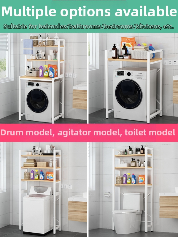 Regál na práčku, 6 poschodí, stojaci na podlahe, otvorená horná skrinka, do kúpeľne alebo na balkón