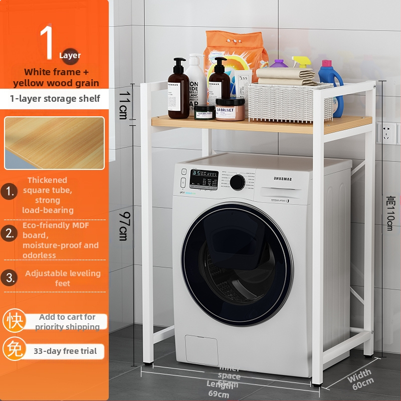 Raft de depozitare pentru mașina de spălat, 6 etaje, montaj pe podea, dulap deschis, pentru baie sau balcon