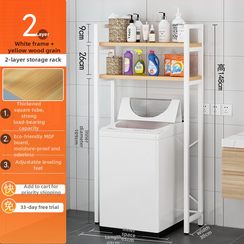 Raft de depozitare pentru mașina de spălat, 6 etaje, montaj pe podea, dulap deschis, pentru baie sau balcon