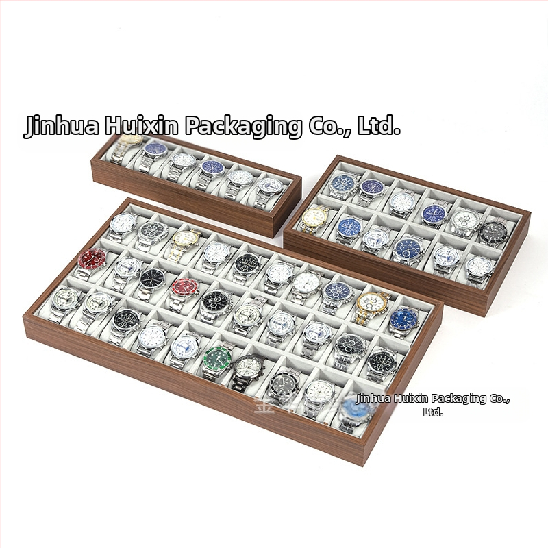 Дървена подложка за часовници, ръчна изработка, 6–30 позиции, кутия за подаръци и бижута