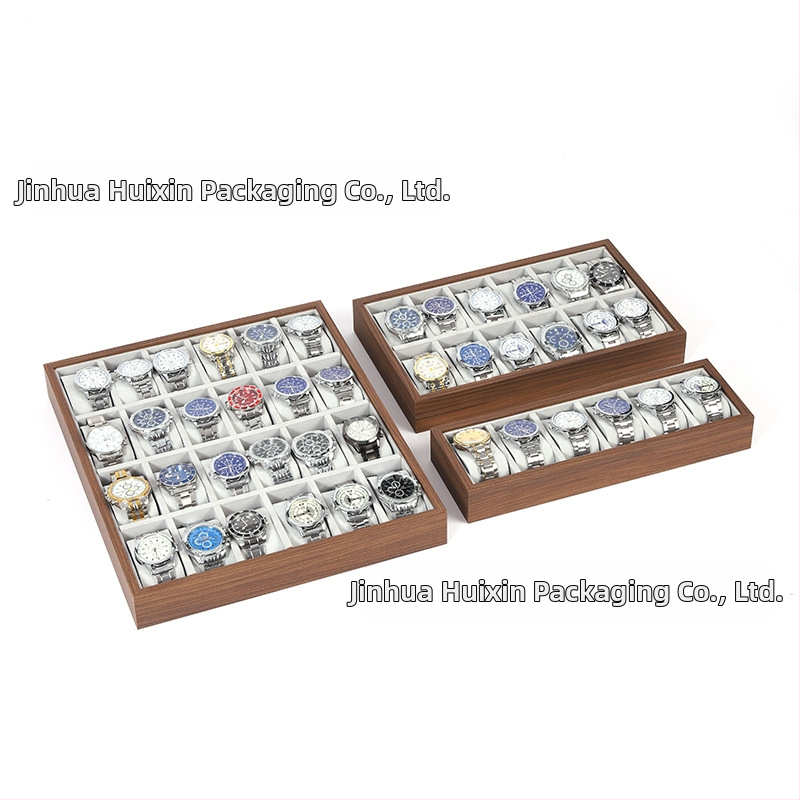 Дървена подложка за часовници, ръчна изработка, 6–30 позиции, кутия за подаръци и бижута