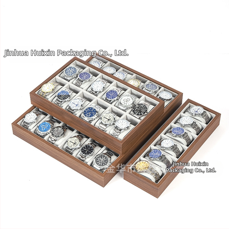 Дървена подложка за часовници, ръчна изработка, 6–30 позиции, кутия за подаръци и бижута