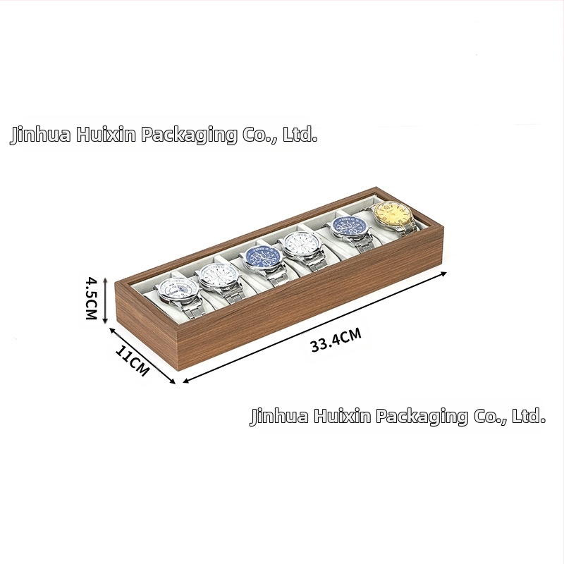 Дървена подложка за часовници, ръчна изработка, 6–30 позиции, кутия за подаръци и бижута
