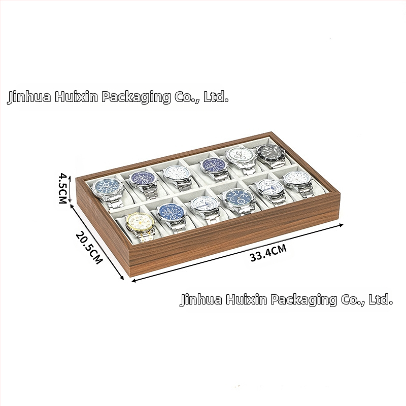 Дървена подложка за часовници, ръчна изработка, 6–30 позиции, кутия за подаръци и бижута