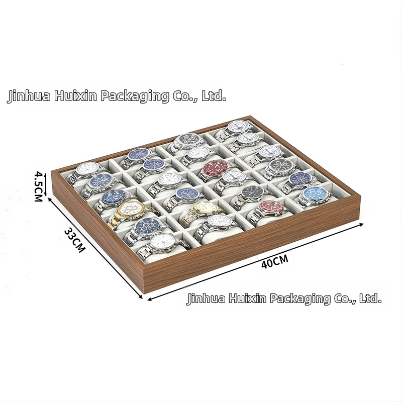 Дървена подложка за часовници, ръчна изработка, 6–30 позиции, кутия за подаръци и бижута