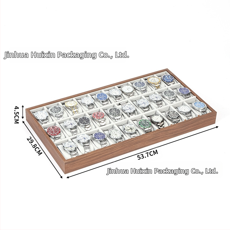 Дървена подложка за часовници, ръчна изработка, 6–30 позиции, кутия за подаръци и бижута