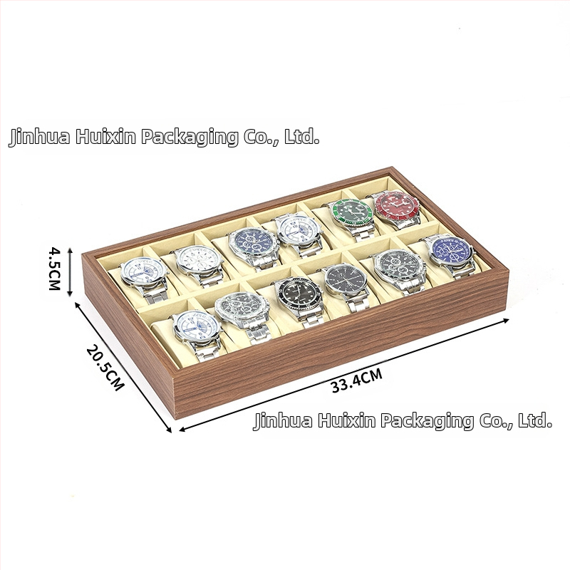 Дървена подложка за часовници, ръчна изработка, 6–30 позиции, кутия за подаръци и бижута