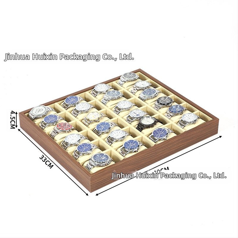 Дървена подложка за часовници, ръчна изработка, 6–30 позиции, кутия за подаръци и бижута