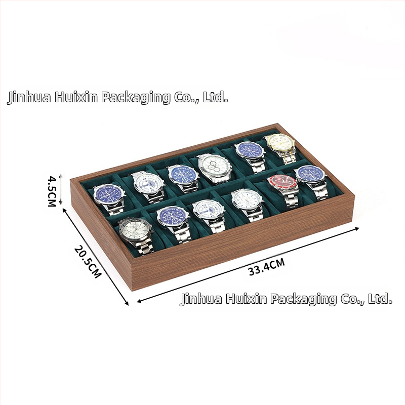Дървена подложка за часовници, ръчна изработка, 6–30 позиции, кутия за подаръци и бижута