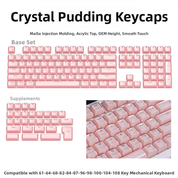 Mechanikus billentyűzethez készült keycap szett, 113 gomb, PC anyag, kettős színű oldalsó gravírozás, Cross-Shaft kompatibilis