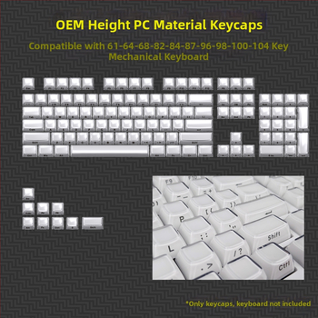 Mechanikus billentyűzethez készült keycap szett, 113 gomb, PC anyag, kettős színű oldalsó gravírozás, Cross-Shaft kompatibilis