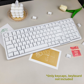 Mechanikus billentyűzethez készült keycap szett, 113 gomb, PC anyag, kettős színű oldalsó gravírozás, Cross-Shaft kompatibilis