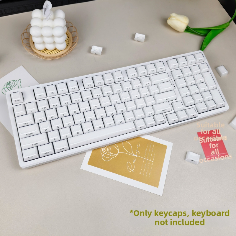 Комплект клавиши за механична клавиатура, 113 клавиши, PC материал, двуцветно странично гравиране, съвместим с Cross-Shaft