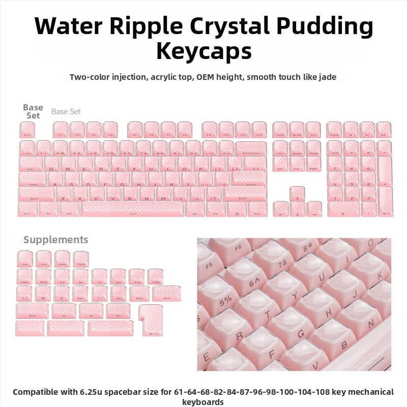 Mechanikus billentyűzethez készült keycap szett, 113 gomb, PC anyag, kettős színű oldalsó gravírozás, Cross-Shaft kompatibilis