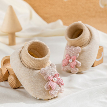 Παπούτσια πρώτου βαδίσματος για μωρά – βαμβατικό επάνω μέρος, σόλα από συνθετικό καουτσούκ, για 6–12 μηνών, σχέδιο καρτούν