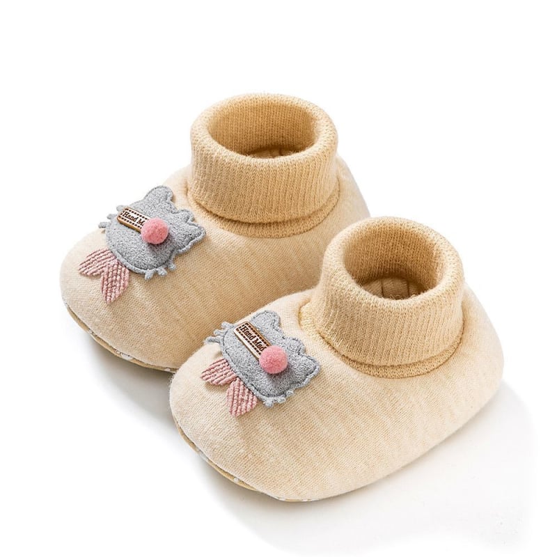 Bērnu pirmajiem soļiem kurpes – kokvilnas augšdaļa, sintētiskas gumijas zole, vecums 6–12 mēneši, karikatūras raksts