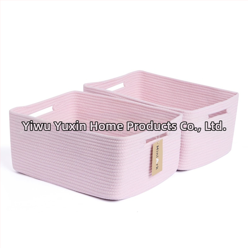 Yunxin AB-125B úložný kôš z bavlneného povrazu – viacúčelový organizér na CD, diaľkové ovládanie, kancelárske potreby a knihy
