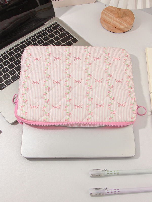 Козметична чанта 5-частен комплект с флорален модел, памучен външен слой, полиестерна подплата (дишаща, ултралека)