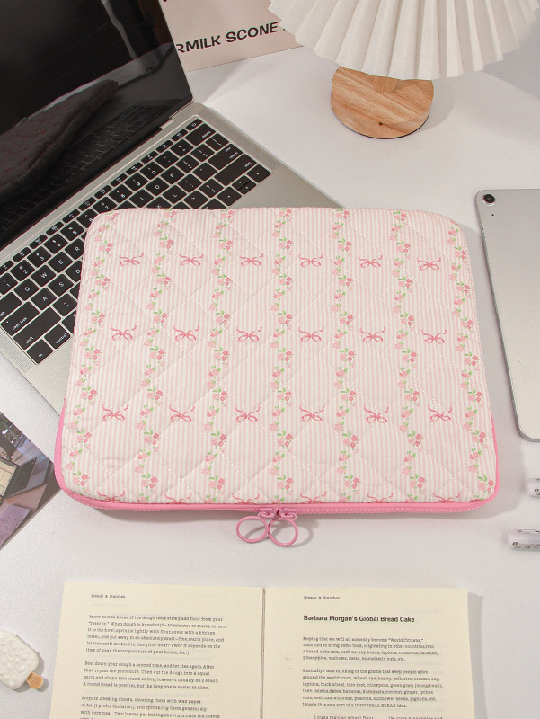 Козметична чанта 5-частен комплект с флорален модел, памучен външен слой, полиестерна подплата (дишаща, ултралека)