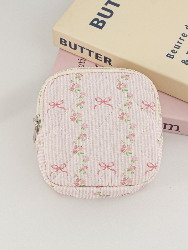 Козметична чанта 5-частен комплект с флорален модел, памучен външен слой, полиестерна подплата (дишаща, ултралека)