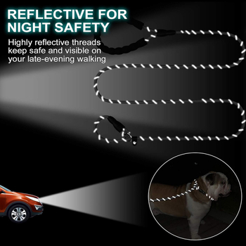 Λουρί σκύλου για τρέξιμο και βόλτες με αντι-σοκ, ενσωματωμένο παχύ P σχοινί, ανακλαστικό για νυχτερινή ασφάλεια, μάρκα It Star, Νάιλον Απομίμηση