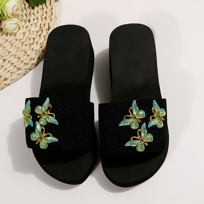 Moterų klininiai sandalai su perlų rhinestones ir spalvų blokų dizainu, viršus iš zomšos, pirštų forma apvali, vidinis audinys, padas iš gumos, vasara 2025