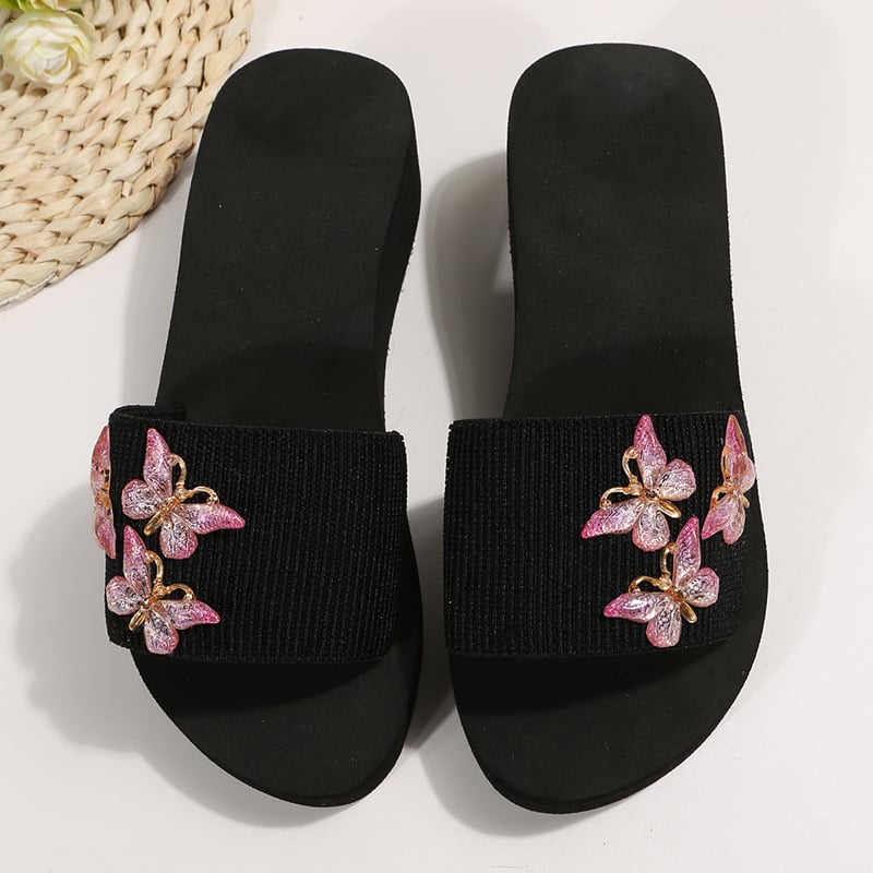 Moterų klininiai sandalai su perlų rhinestones ir spalvų blokų dizainu, viršus iš zomšos, pirštų forma apvali, vidinis audinys, padas iš gumos, vasara 2025