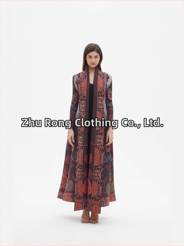 Sievietes garā abaja ar ziedu izšuvumu, crinkle tekstūra, poliesteris, garas piedurknes